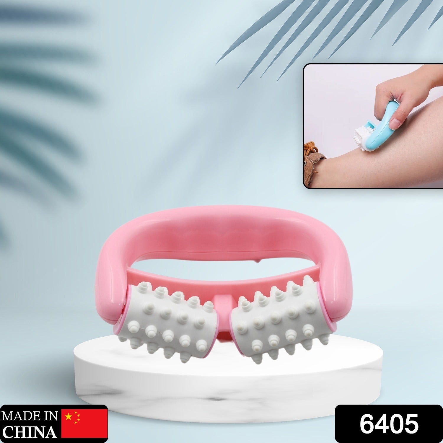 6405 Manual Round Handle Plastic 2 Rollers Massage Roller Cellulite Roller for Legs, Arms, Back, Muscle Pain Relief and Muscle Relaxation 6405 Manual Round Handle Plastic 2 Rollers Massage Roller Cellulite Roller for Legs, Arms, Back, Muscle Pain Relief and Muscle Relaxation